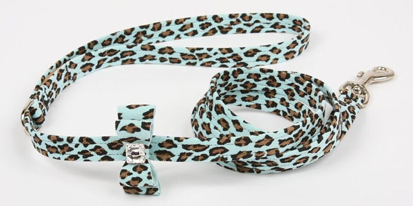 TIFFI CHEETAH COUTURE BIG BOW DOG LEASH, Leash - Bones Bizzness