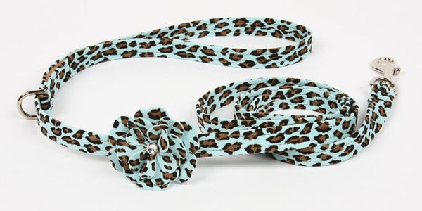 TIFFI CHEETAH COUTURE TINKIE'S GARDEN BOW DOG LEASH, Leash - Bones Bizzness