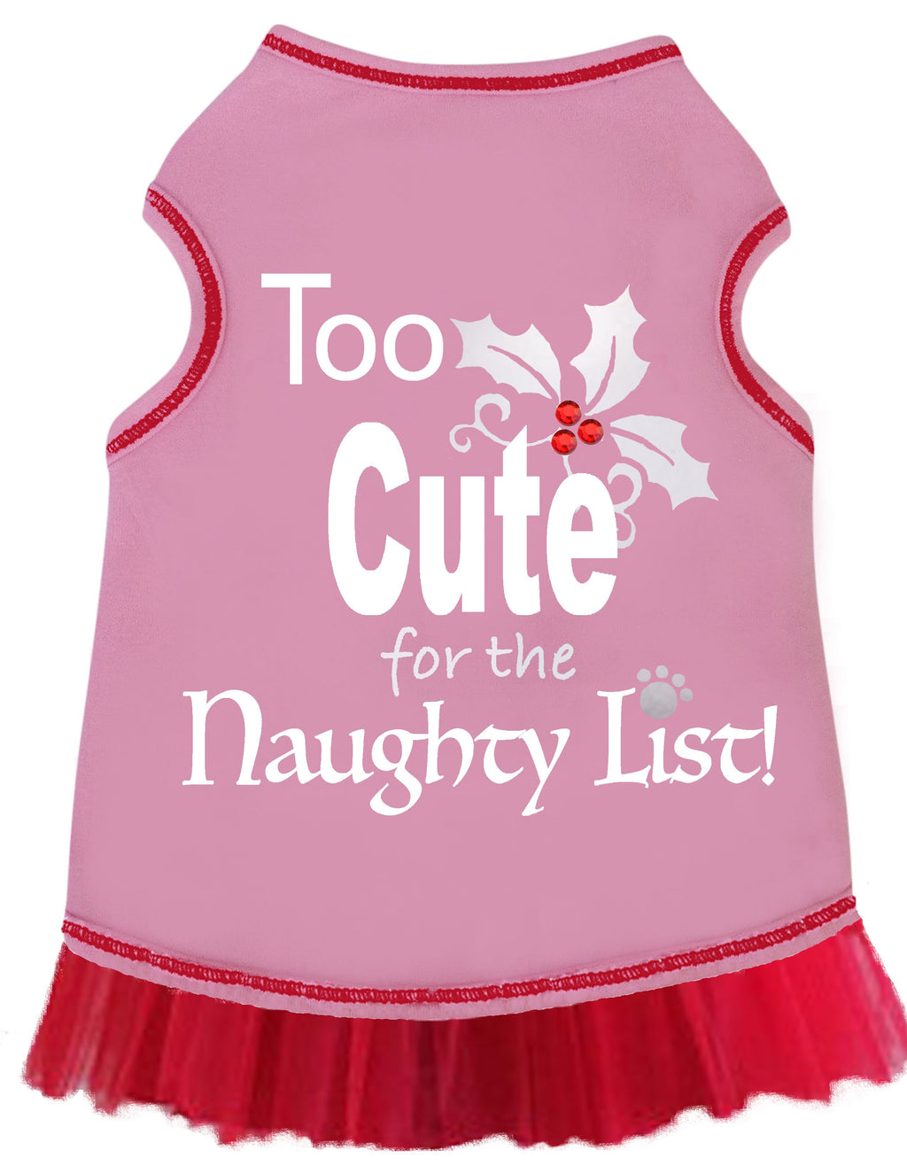 TOO CUTE FOR NAUGHTY LIST DOG TANK - PINK, Shirts Tanks & Tees - Bones Bizzness