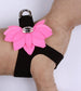 WATER LILY CRYSTAL STEP-IN DOG HARNESS - BLACK & PERFECT PINK, Harness - Bones Bizzness