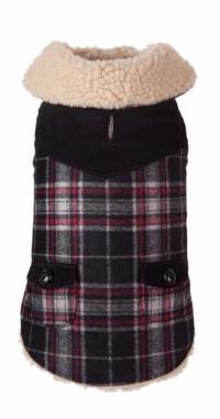 WOOL PLAID SHEARLING BLACK DOG JACKET, Coats - Bones Bizzness