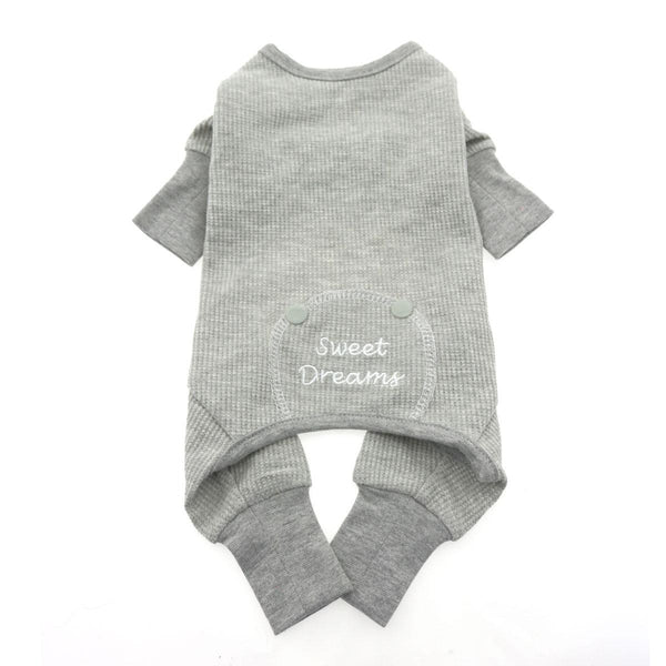 GREY SWEET DREAMS THERMAL DOG PAJAMAS, PAJAMAS - Bones Bizzness