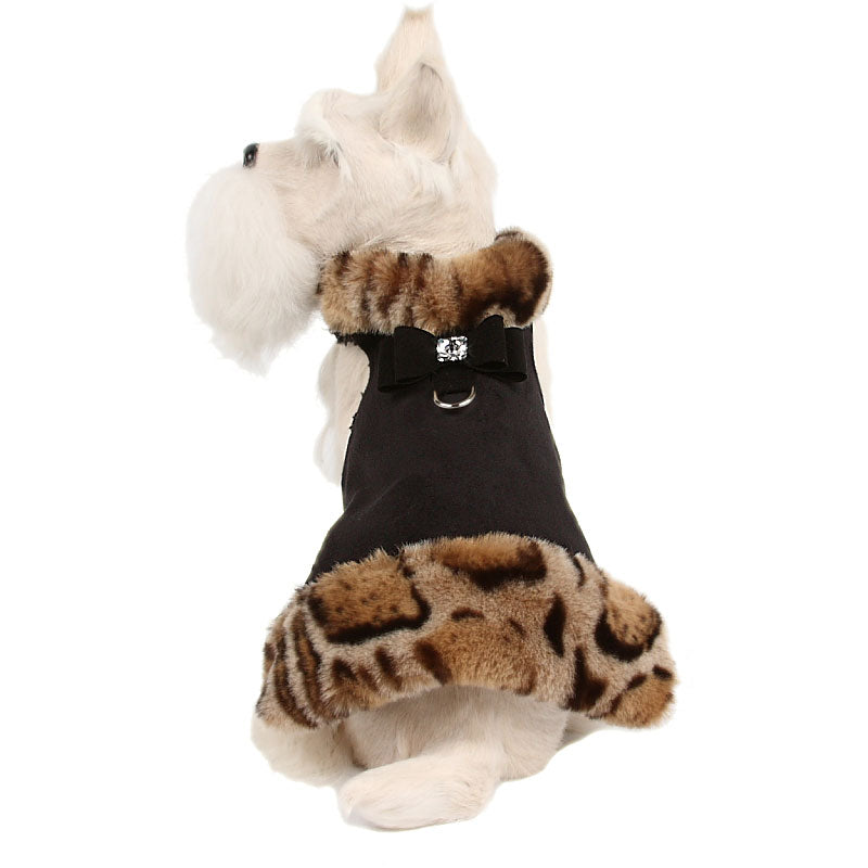 ANGORA LEOPARD/BLACK BOW LEOPARD FUR DOG JACKET, Coats - Bones Bizzness