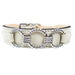 ATHENA IN EGGSHELL & NICKEL DOG COLLAR, Collars - Bones Bizzness