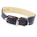 ATHENA IN FRENCH NAVY & NICKEL DOG COLLAR, Collars - Bones Bizzness