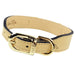 ATHENA IN VANILLA & GOLD DOG COLLAR, Collars - Bones Bizzness