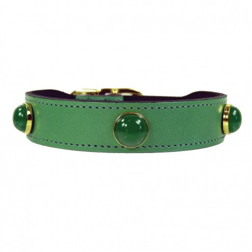 AU NATURALE IN KELLY GREEN DOG COLLAR