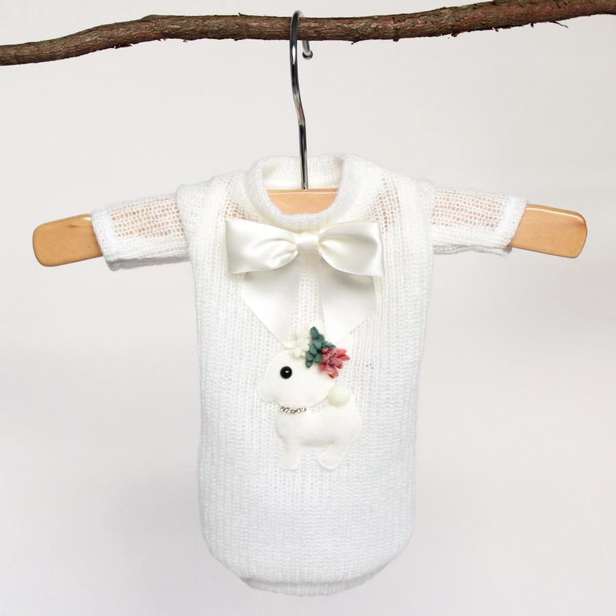 BABY DEER DOG SWEATER-CREAM