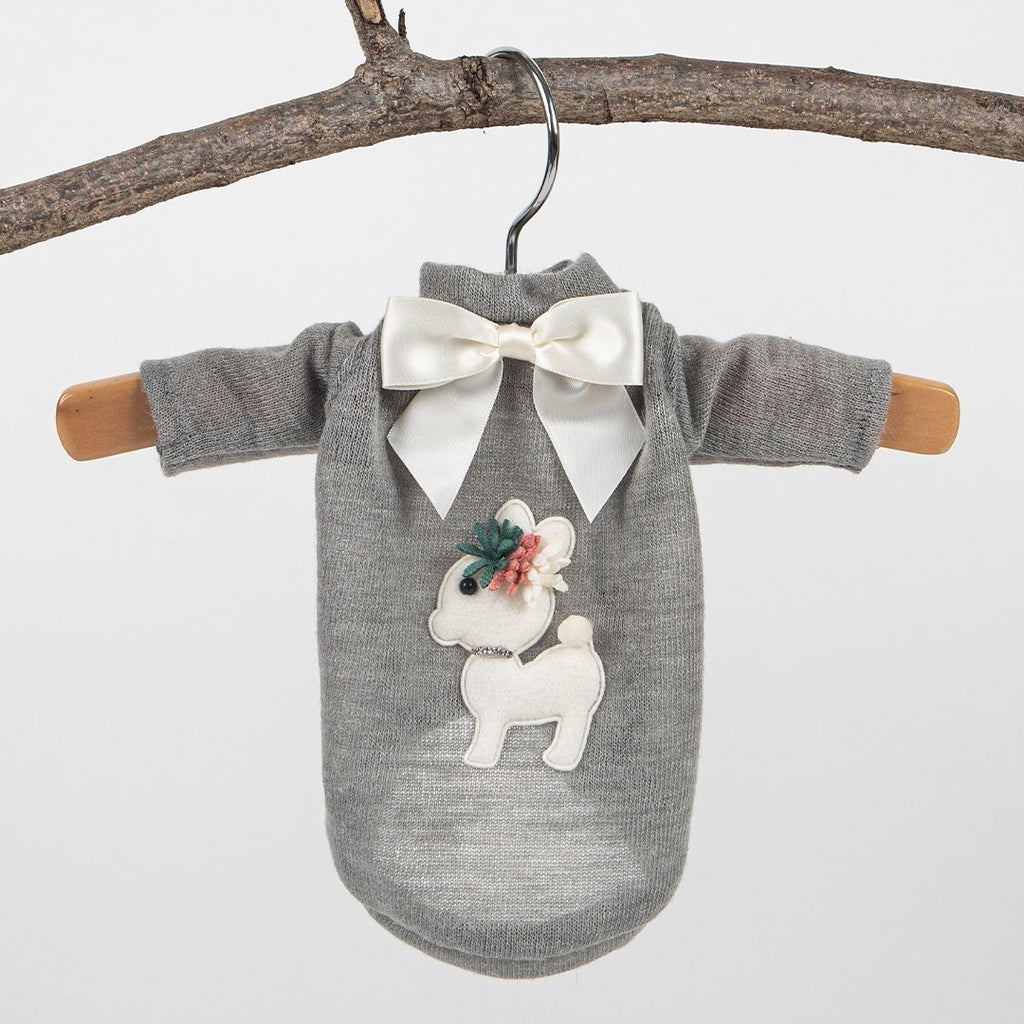 BABY DEER DOG SWEATER-GREY