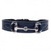 BELMONT IN FRENCH NAVY & NICKEL DOG COLLAR, Collars - Bones Bizzness