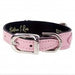 BELMONT IN SWEET PINK & NICKEL DOG COLLAR, Collars - Bones Bizzness