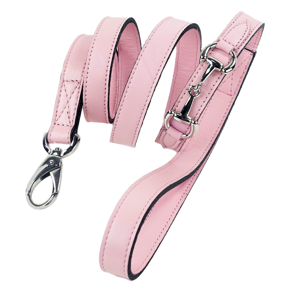 BELMONT DOG LEAD IN SWEET PINK & NICKEL, Leash - Bones Bizzness