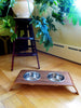 WALNUT ELEVATED PET FEEDER STAND - DOUBLE, Bowls - Bones Bizzness