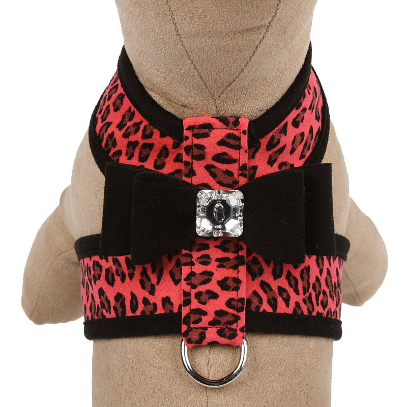 MANGO CHEETAH & BLACK BIG BOW CRYSTAL TWO-TONE DOG HARNESS, Harness - Bones Bizzness