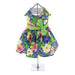 BLUE LAGOON HAWAIIAN HIBISCUS DOG DRESS WITH MATCHING LEASH, Dress - Bones Bizzness