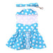 BLUE POLKA DOT DOG DRESS WITH MATCHING LEASH, Dress - Bones Bizzness