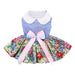 PASTEL FLORAL DOG DRESS WITH MATCHING LEASH - BLUE & WHITE, Dress - Bones Bizzness