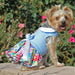 PASTEL FLORAL DOG DRESS WITH MATCHING LEASH - BLUE & WHITE, Dress - Bones Bizzness