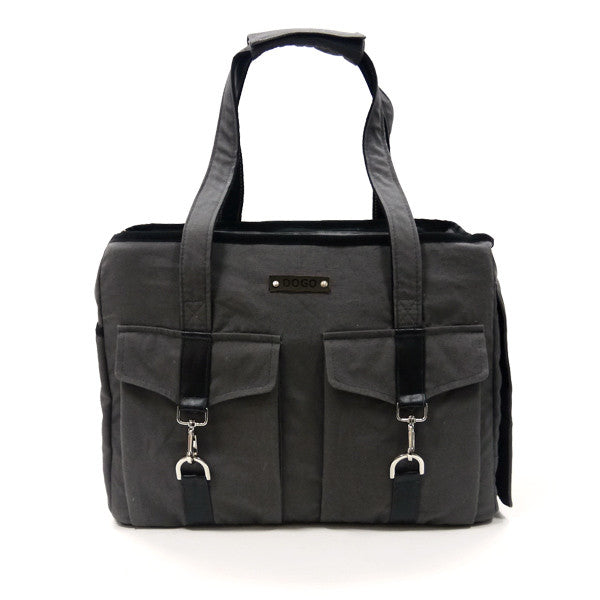 CHARCOAL BUCKLE TOTE V2 DOG CARRIER, Carriers - Bones Bizzness