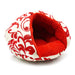 RED FLORAL BURGER DOG BED, Beds - Bones Bizzness