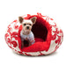 RED FLORAL BURGER DOG BED, Beds - Bones Bizzness