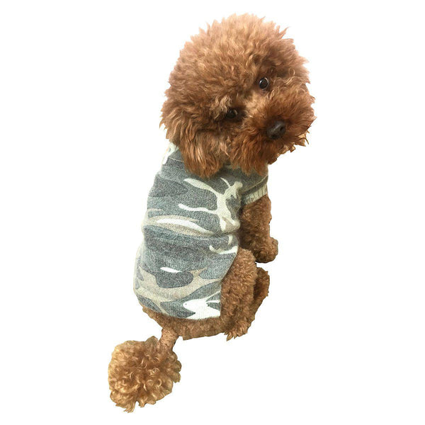 Vintage Camouflage Dog Sweater Olive