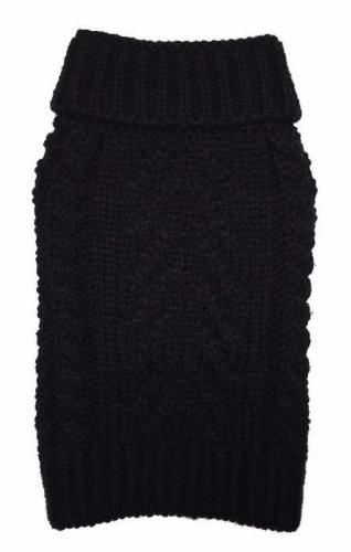 BLACK SUPER CHUNKY DOG SWEATER, Sweaters - Bones Bizzness