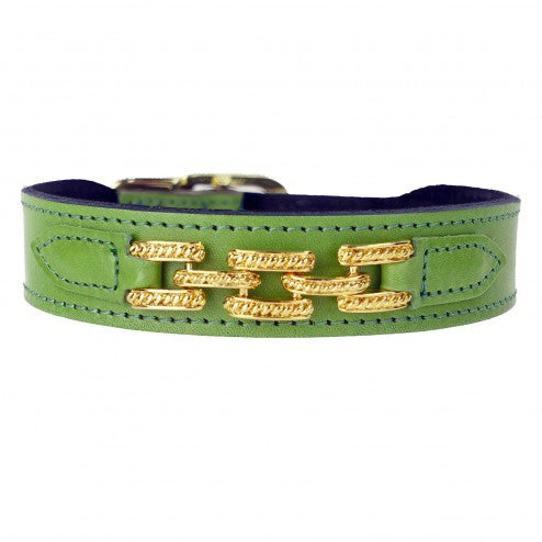 COLONY CLUB IN LIME GREEN DOG COLLAR, Collars - Bones Bizzness