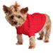 FIERY RED COMBED COTTON CABLE KNIT DOG SWEATER