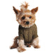 HERB GREEN COMBED COTTON CABLE KNIT DOG SWEATER