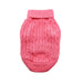 CANDY PINK COMBED COTTON CABLE KNIT DOG SWEATER, Sweaters - Bones Bizzness