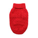 FIERY RED COMBED COTTON CABLE KNIT DOG SWEATER, Sweaters - Bones Bizzness