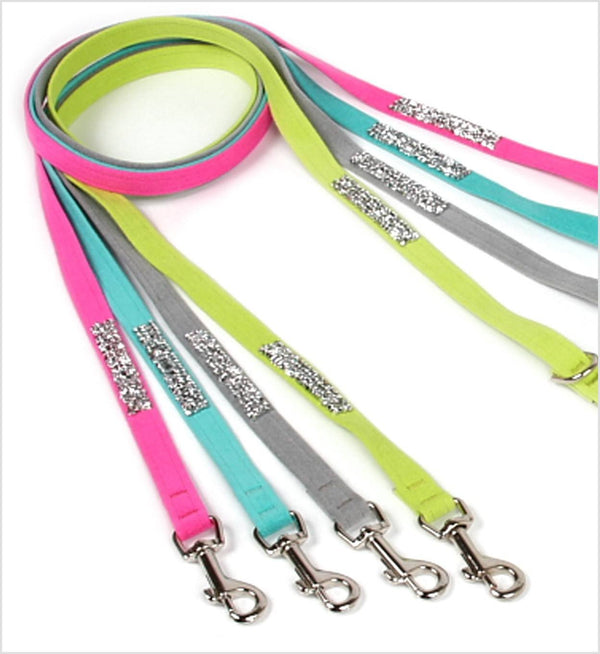 CRYSTAL ROCK SWAROVSKI ULTRASUEDE DOG LEASHES (53 COLORS), Leash - Bones Bizzness