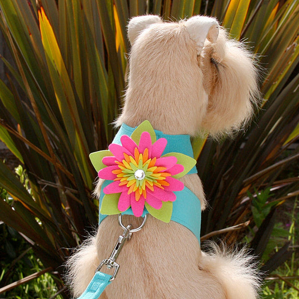 ISLAND FLOWER TINKIE DOG HARNESS - 12 COLORS, Harness - Bones Bizzness