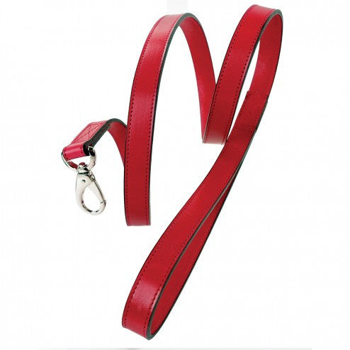 DAISY DOG LEAD IN FERRARI RED & NICKEL, Leash - Bones Bizzness