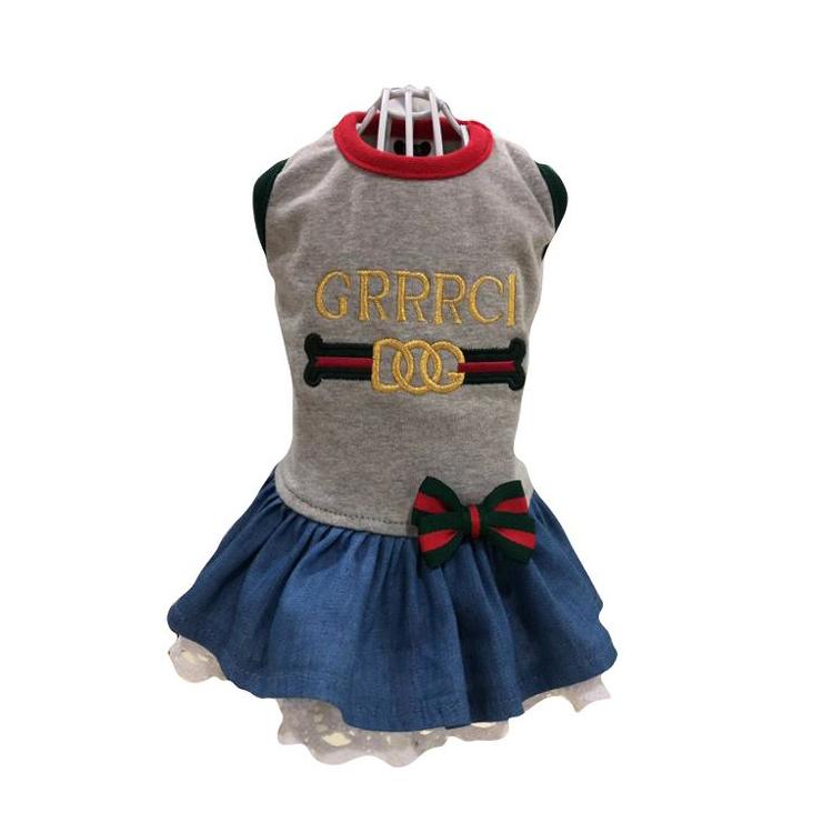 GRRRCI DENIM LACE DOG DRESS