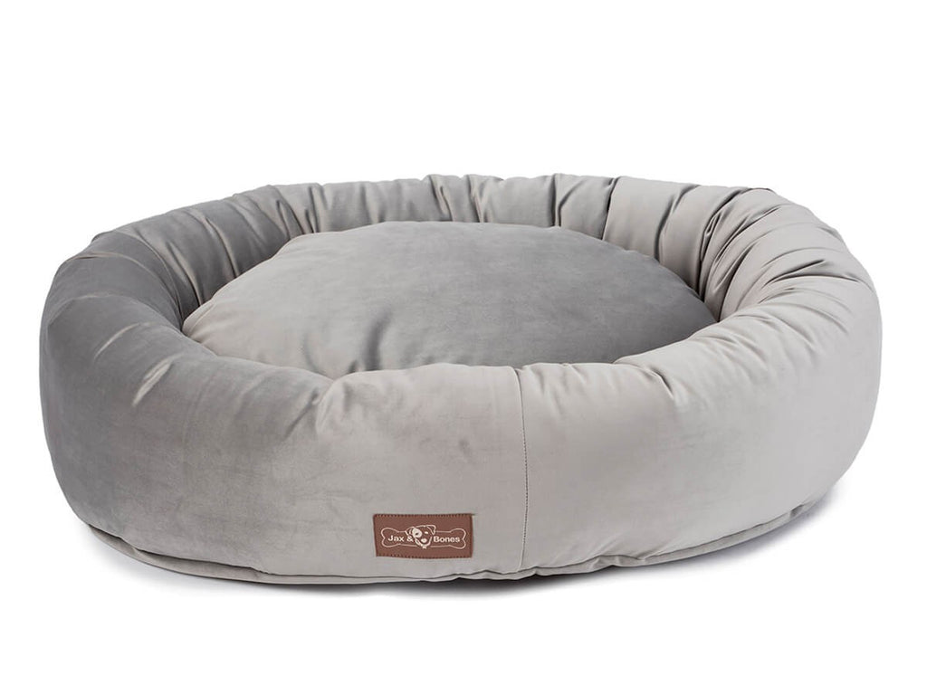 SEAL GREY VINTAGE DONUT DOG BED, Beds - Bones Bizzness