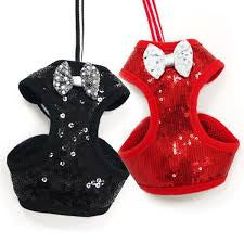 EASYGO SEQUIN DOG HARNESS RED, Harness - Bones Bizzness