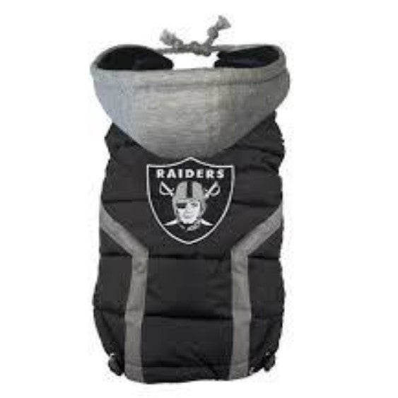 OAKLAND RAIDER NFL DOG PUFFER VEST, NFL COATS - Bones Bizzness