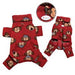 SILLY MONKEY FLEECE TURTLENECK DOG PAJAMAS - BURGUNDY, PAJAMAS - Bones Bizzness