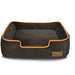 URBAN PLUSH WALNUT BROWN/ORANGE DOG LOUNGE BED, Beds - Bones Bizzness