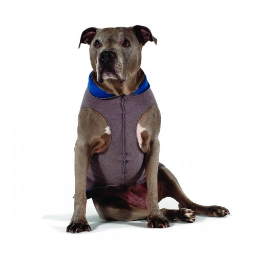 CHARCOAL/MARINE DULUTH DOUBLE FLEECE DOG SWEATER, Sweaters - Bones Bizzness