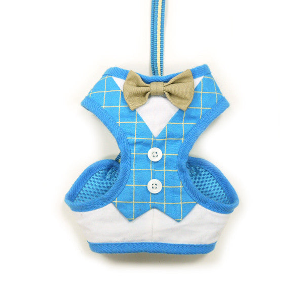 EASYGO BOWTIE BLUE DOG HARNESS, Harness - Bones Bizzness