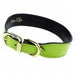 GEORGIA ROSE IN BRIGHT GREEN PATENT & GOLD DOG COLLAR, Collars - Bones Bizzness