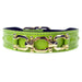 GEORGIA ROSE IN BRIGHT GREEN PATENT & GOLD DOG COLLAR, Collars - Bones Bizzness