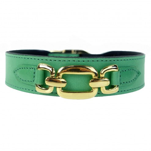 GOOD AS GOLD IN KELLY GREEN DOG COLLAR