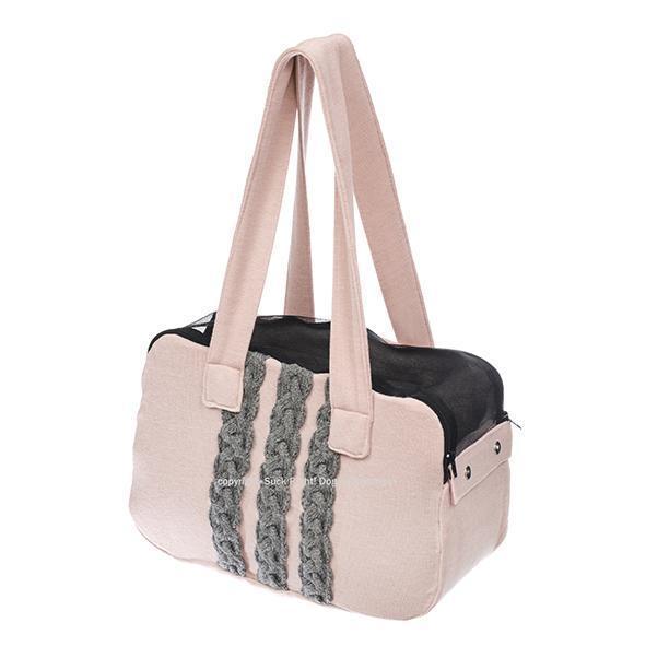 GREY AND PINK ZIPPER DOG CARRIER