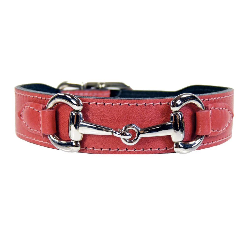 BELMONT IN PETAL PINK & NICKEL DOG COLLAR, Collars - Bones Bizzness