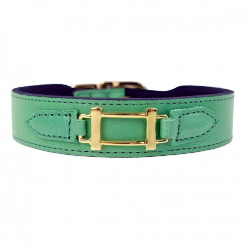 HAMILTON COLLECTION IN KELLY GREEN & GOLD DOG COLLAR, Collars - Bones Bizzness