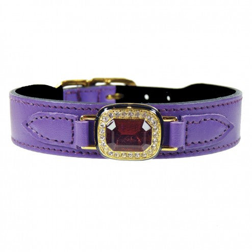 HAUTE COUTURE OCTAGON IN LAVENDER & AMETHYST DOG COLLAR, Collars - Bones Bizzness